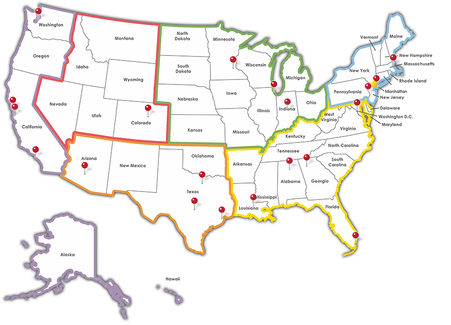 EarthCam Regional Offices Map